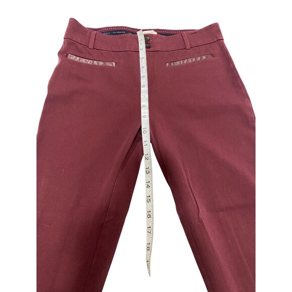 Anthropologie The Essential Slim Pant Burgundy Women's Size 4 - Picture 6 of 7